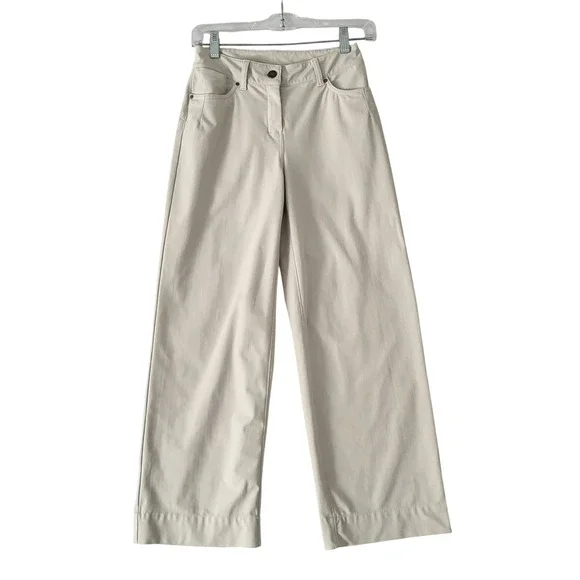 lululemon athletica Wide-Leg Cropped Pants in Light Cream - Picture 3 of 11